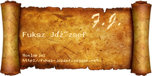 Fuksz József névjegykártya